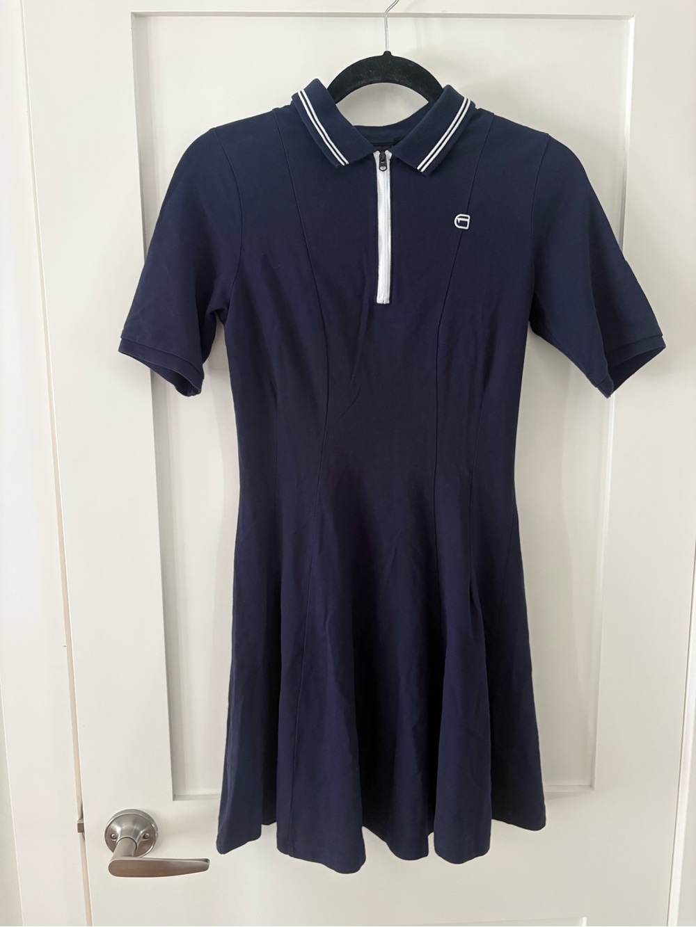 G-Star Raw Navy Blue Collared Polo Flare T-Shirt Dress size XS